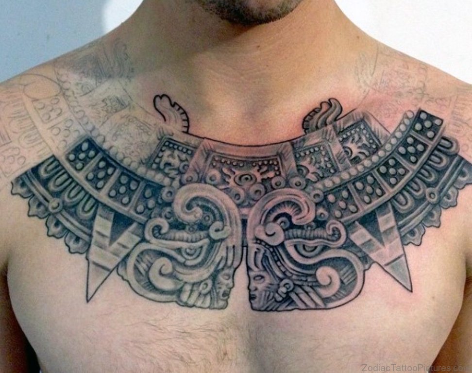 7. Aztec Jaguar Chest Tattoo - wide 7