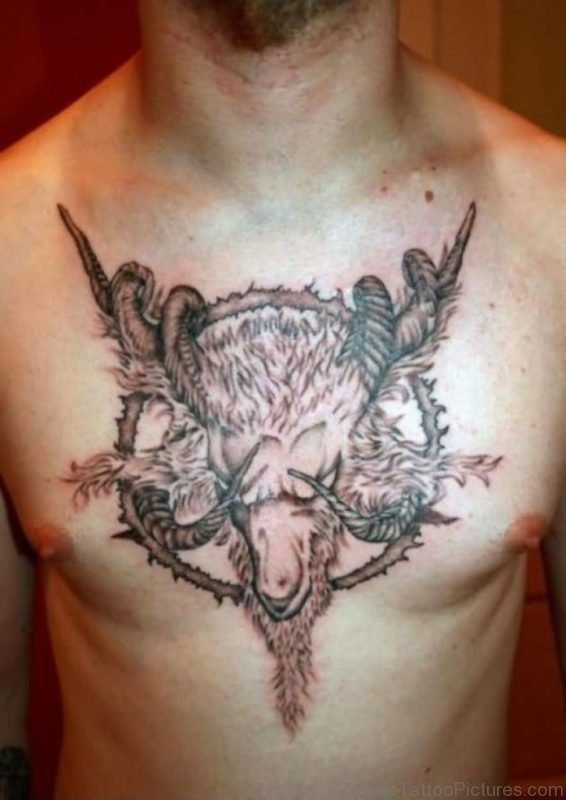 Aries Tattoo Design On Chest