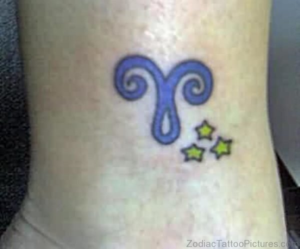 Aries Tattoo On Ankle