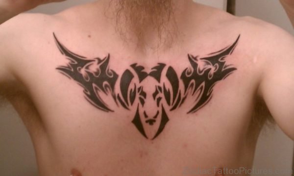 Aries Tattoo On Chest For Men 