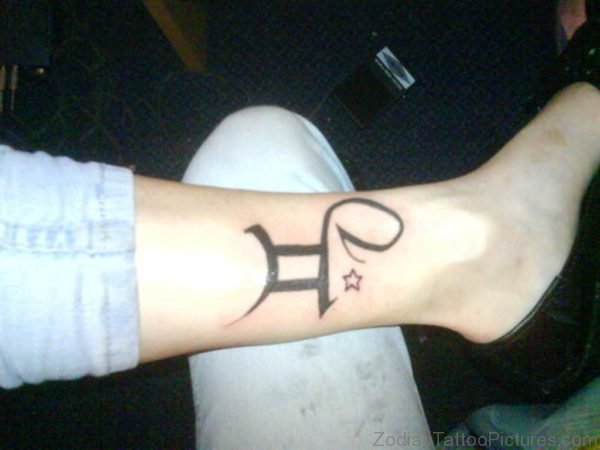 Awesome Gemini Tattoo On Ankle