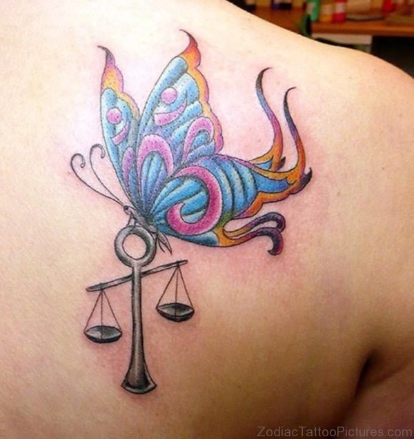 Butterfly And Zodiac Tattoo 