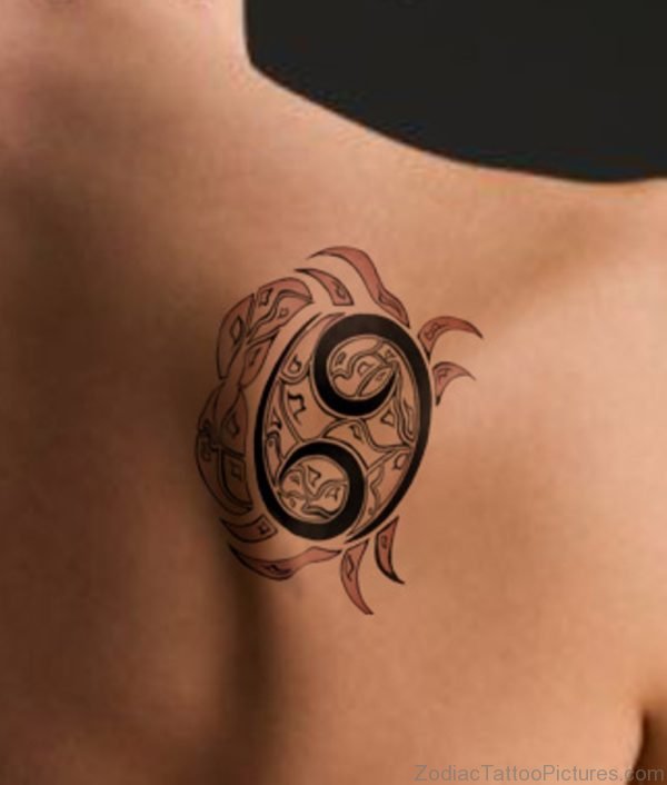 Cancer Zodiac Tattoo On Back 