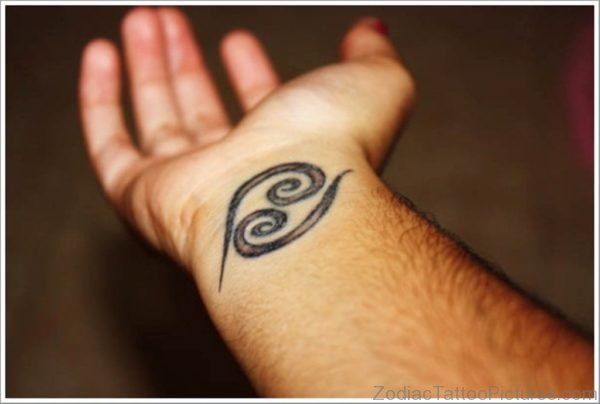 Cancer Zodiac Wrist Tattoo 