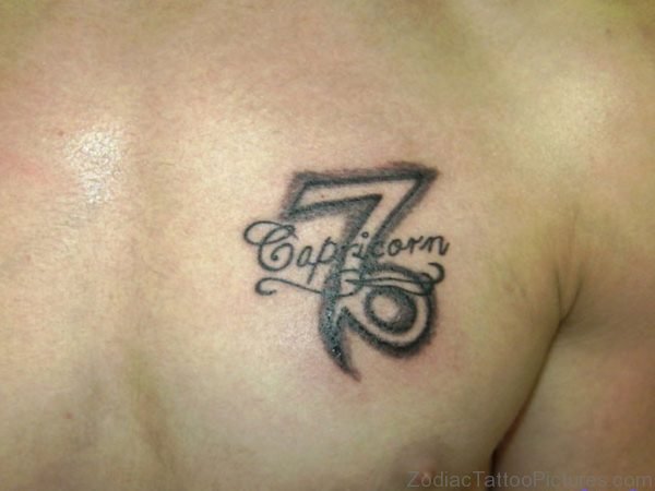 Capricorn Zodiac Tattoo On Chest