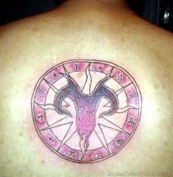 Colored Aries Zodiac Tattoo 