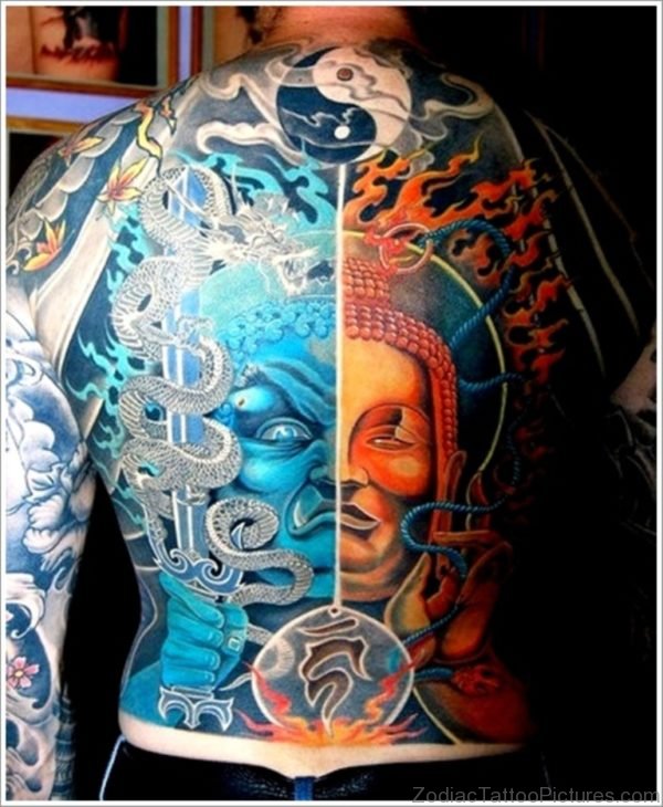 Colored Yin Yang Tattoo 