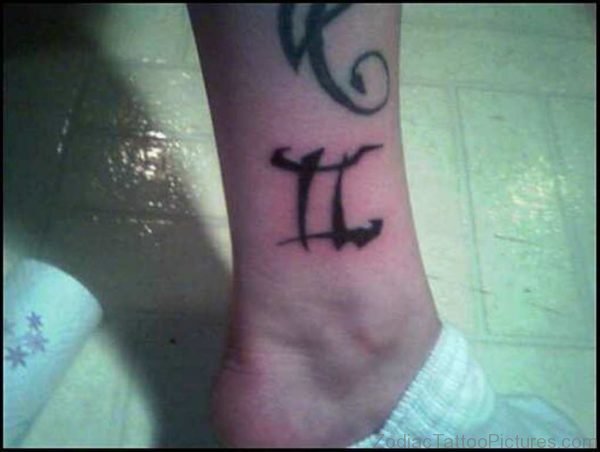 Gemini Symbol Tattoo On Ankle