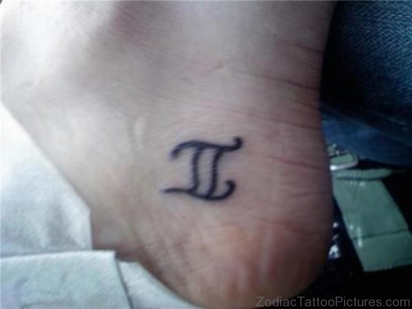 Gemini Zodiac Sign Tattoo On Ankle 