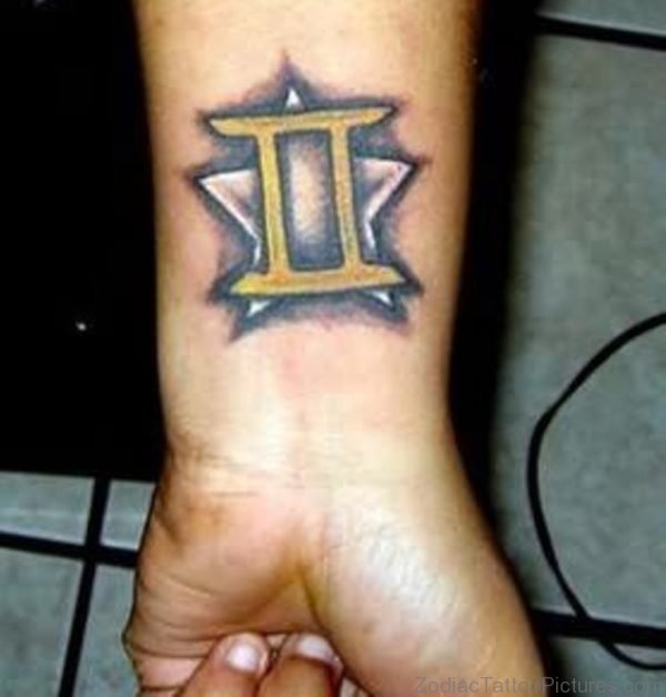 Gemini Zodiac Tattoo On Wrist