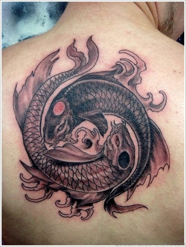 Grey Fishes Yin Yang Tattoo 