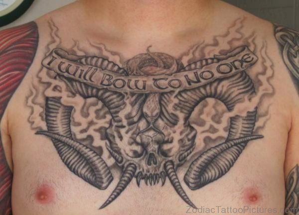 Grey Ink Aries Tattoo