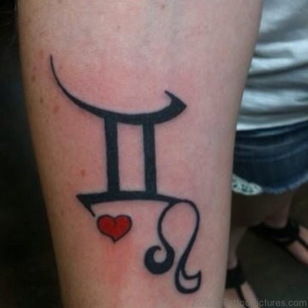 Heart And Gemini Tattoo