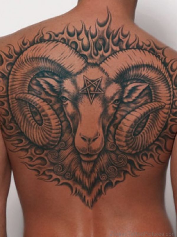 Large Aries Zodiac Tattoo 