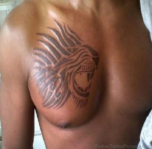 Leo Zodiac Tattoo Tribal On Chest