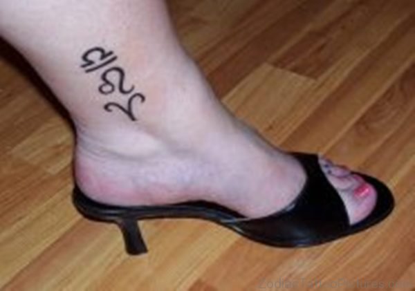 Libra Tattoo On Ankle