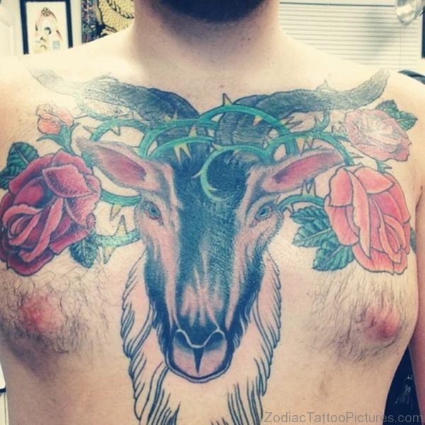 Red Rose Aries Tattoo