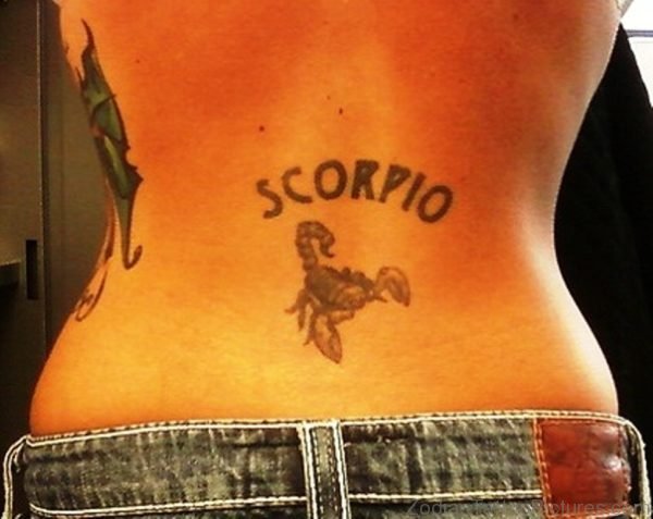 Scorpio Tattoo Design On Lower Back 