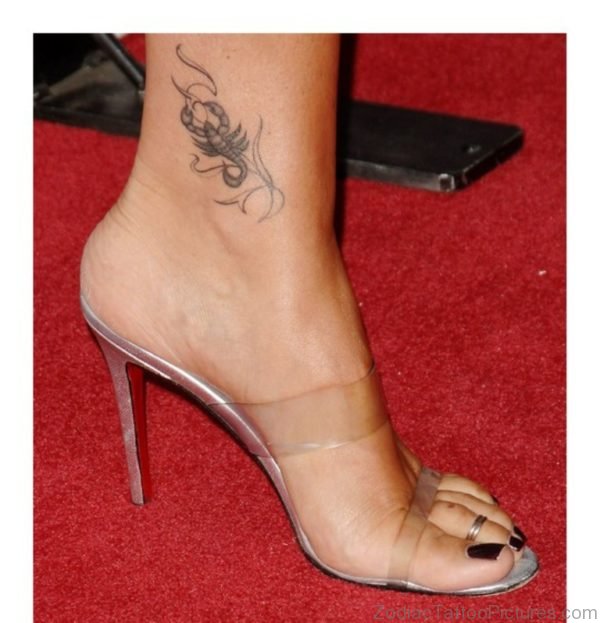 Scorpio Tattoo On Girl Left Ankle