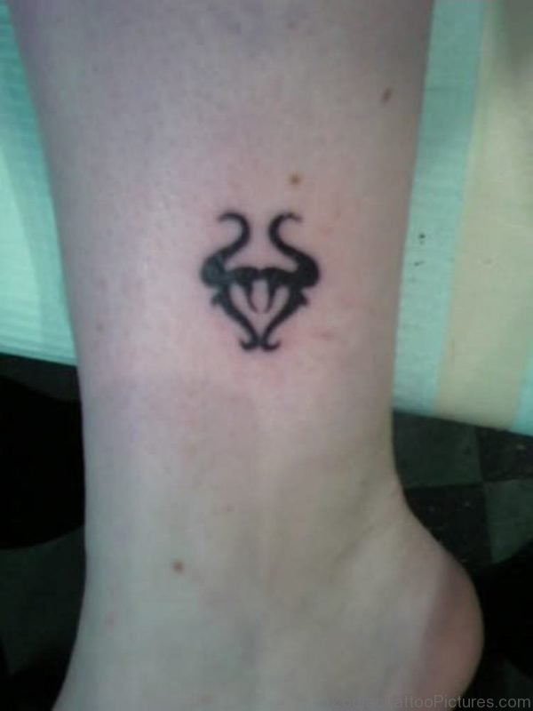 Small Taurus Tattoo On Ankle