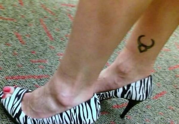 Taurus Zodiac Sign Ankle Tattoo