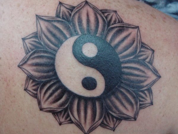 Yin Yang Flower Tattoo 