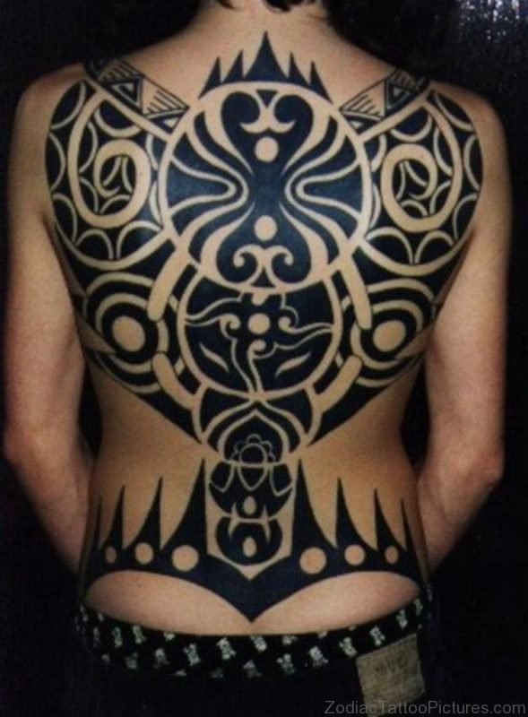 Zodiac Aries Tattoo On Full Back