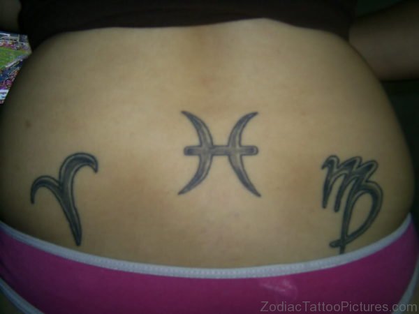 Zodiac Symbol Tattoo On Lower Back 