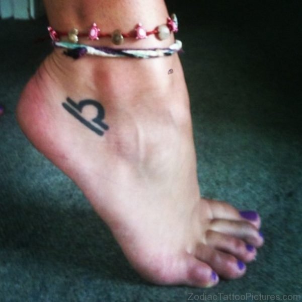 Zodiac Tattoo Design On Ankle