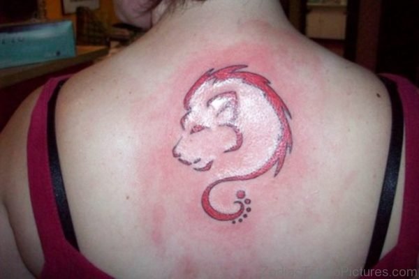 Red Leo Zodiac Tattoo 