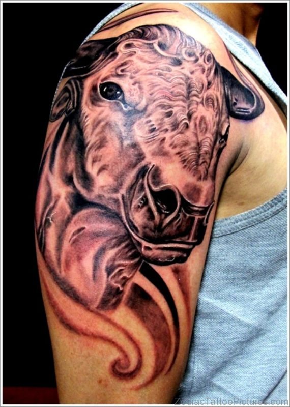 3D Taurus Zodiac Sign Tattoo Image