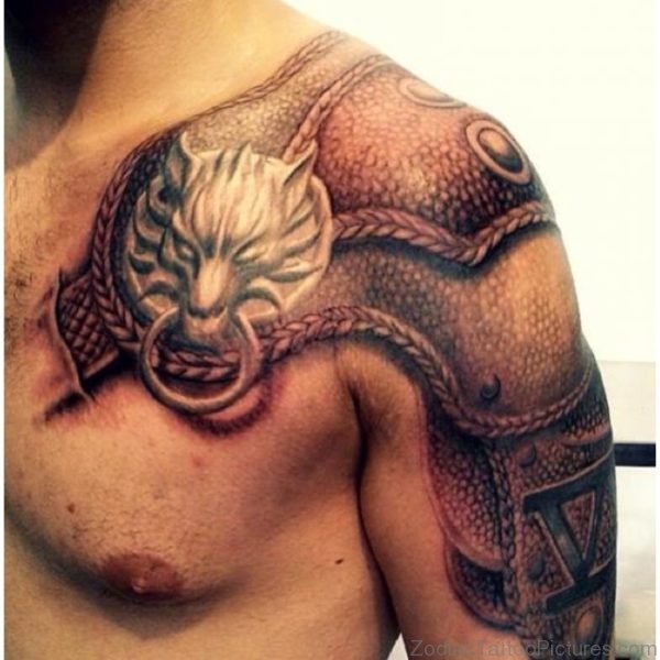 3D Zodiac Tribal Armor Tattoo