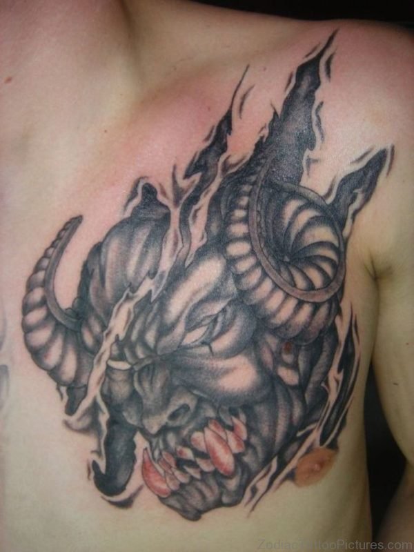Amazing Aries Shoulder Tattoo Design 