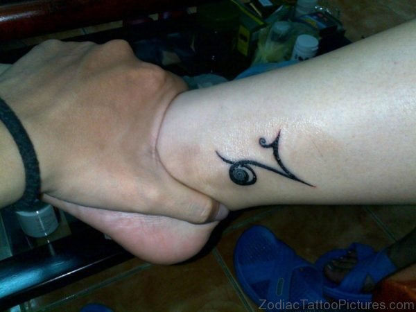 Amazing Capricorn Zodiac Sign Tattoo On Ankle