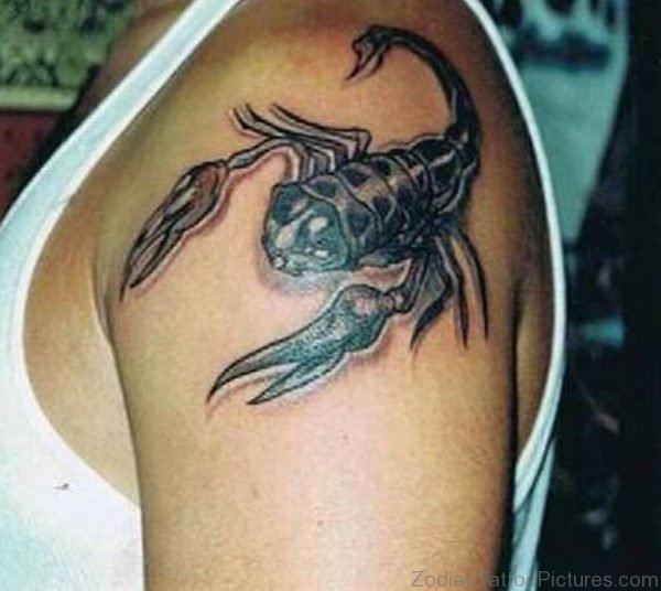 Amazing Scorpio Shouldrer Tattoo Design