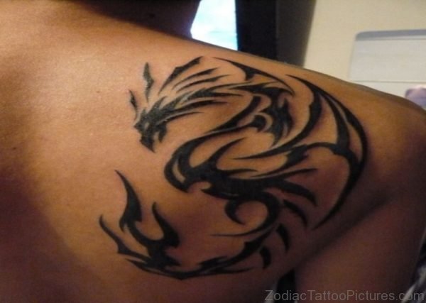 Amazing Tribal Taurus Tattoo On Upper Back