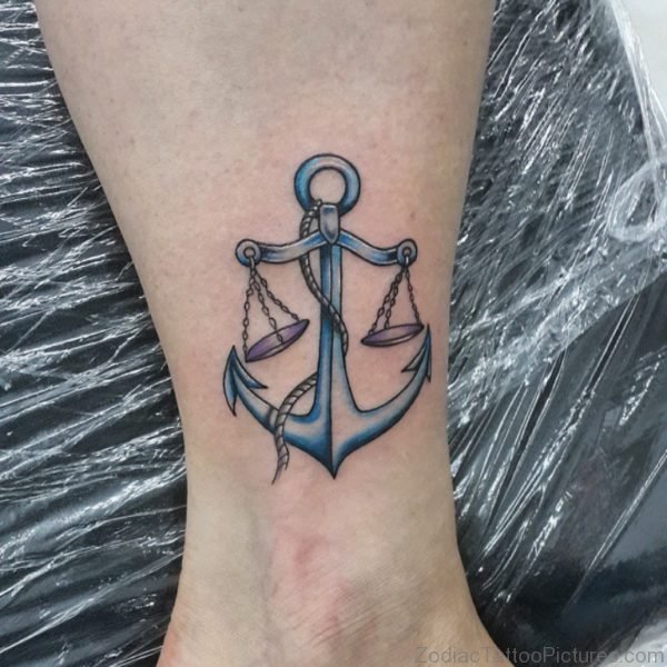 Anchor And Libra Tattoo