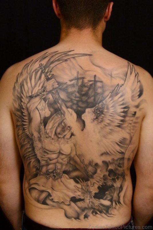 Angel With Sword Tattoo