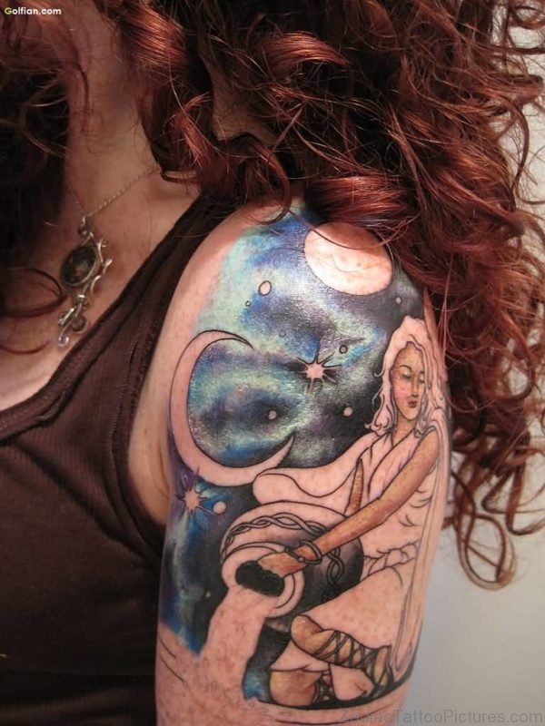 Aquarius Shoulder Tattoo