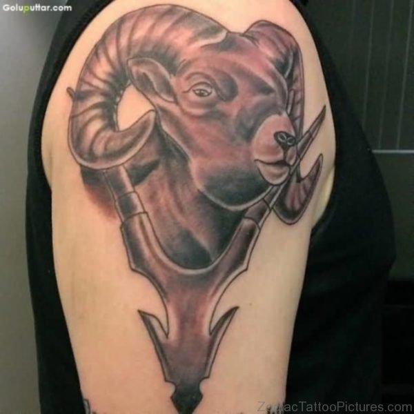 Aries Tattoo For Men On Shoulder 
