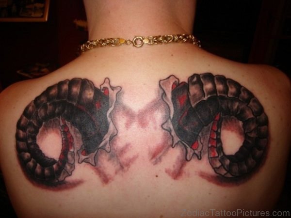 Aries Tattoo On Back