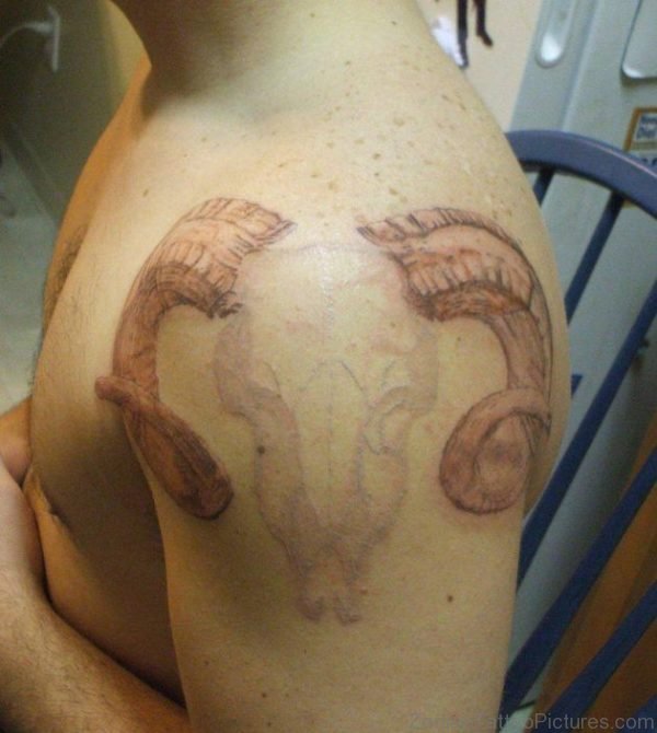 Aries Zodiac Shoulder Tattoo