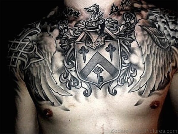Armor Zodiac Chest Tattoo