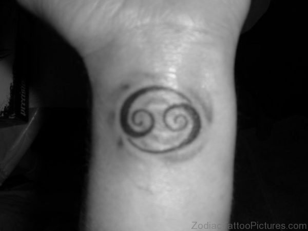 Attractive Cancer Zodiac Tattoo On Wrist