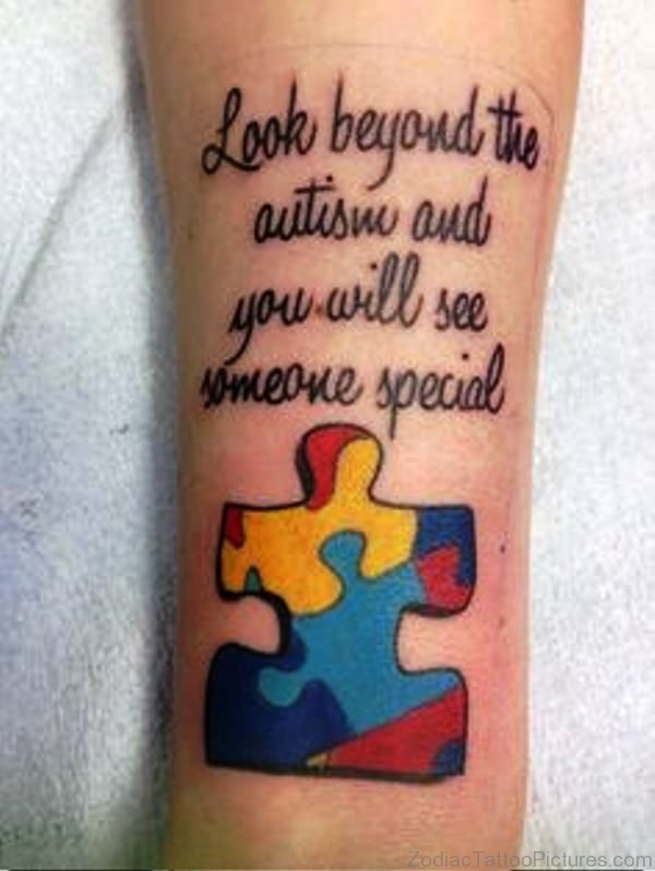 Attractive Autism Tattoo On Wrist