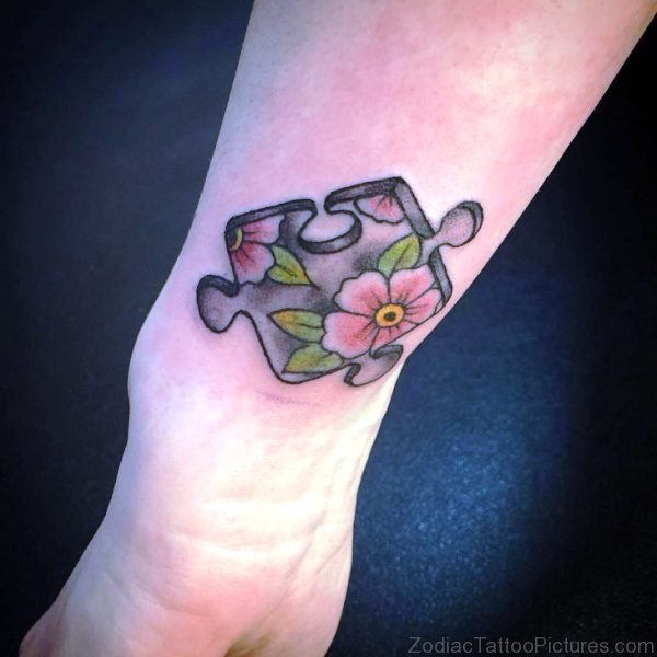 Autism Flower Tattoo On Wrist 