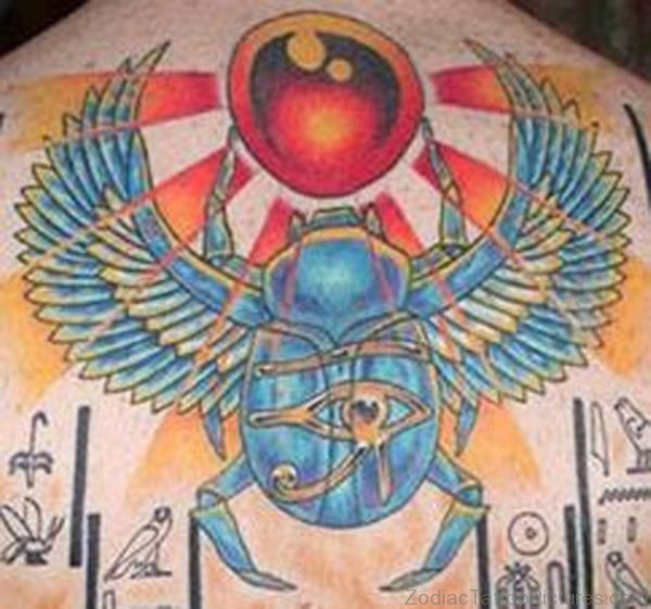 Awesome Egyptian Tattoo On Back