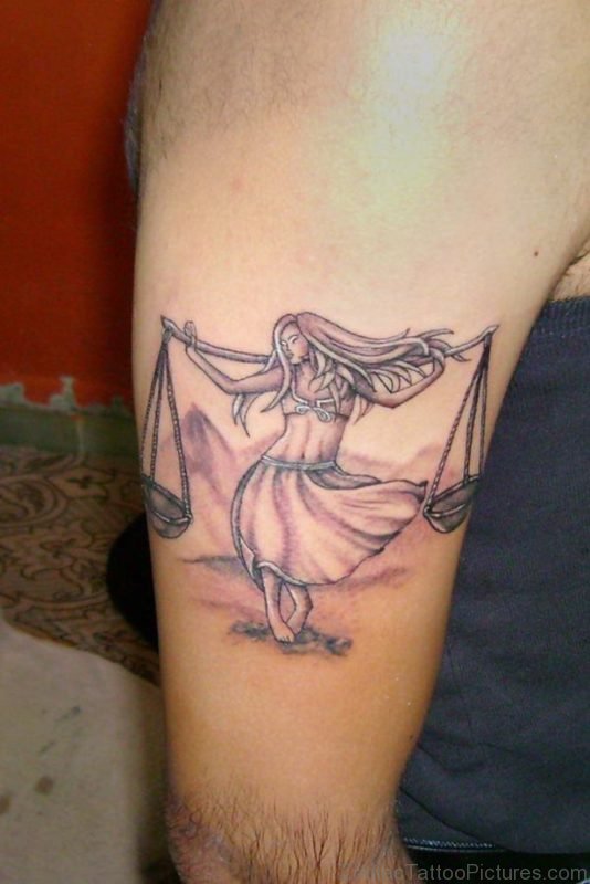 Awesome Libra Tattoo On Shoulder