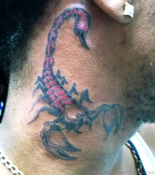 Awesome Scorpion Tattoo On Neck
