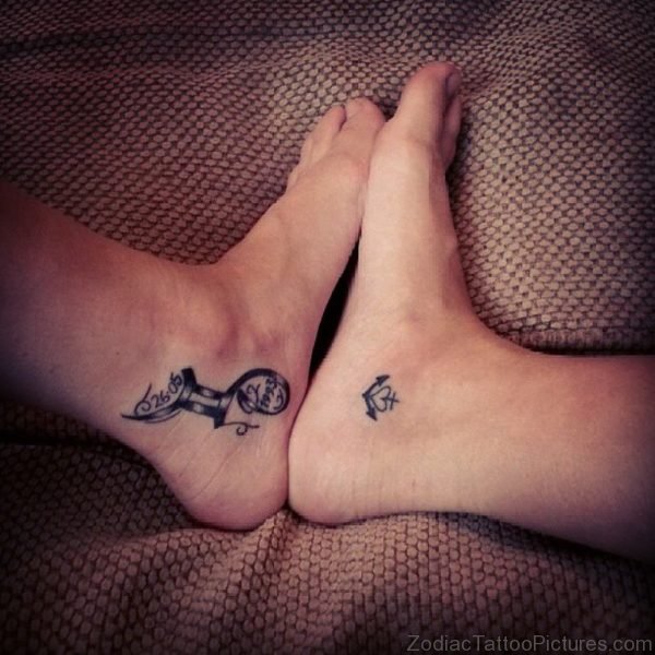 Awesome Zodiac Tattoo On Ankle